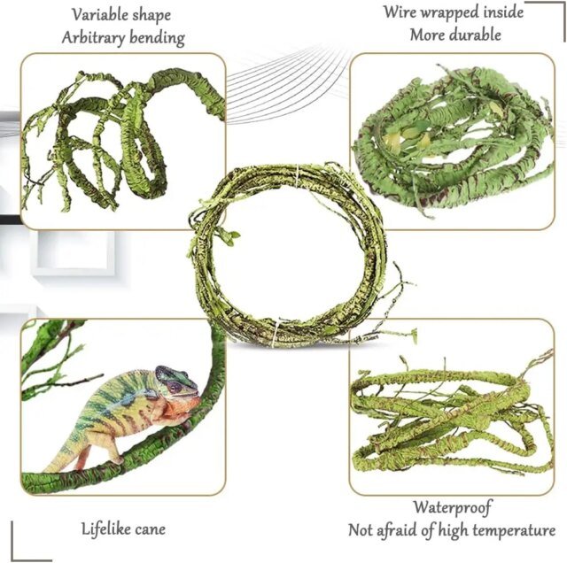 Feuilles en plastique flexibles suspendues pour les plantes reptiles – Image 4