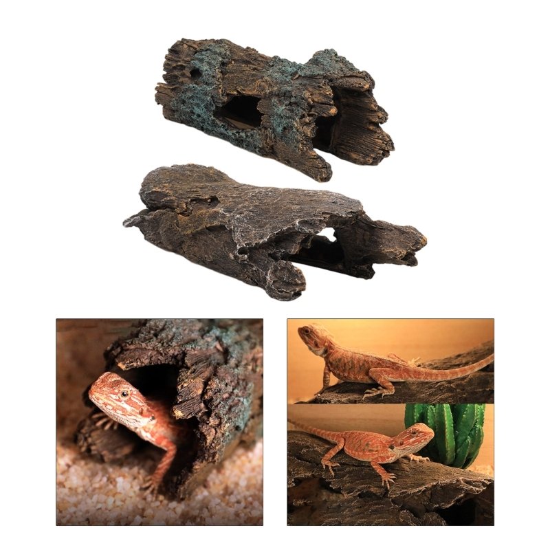 Résine Reptiles Hideout DIY Résine Fish Tank Aquarium Artificiel Tronc D'arbre Simulation Tronc D'arbre pour Reptiles Abri